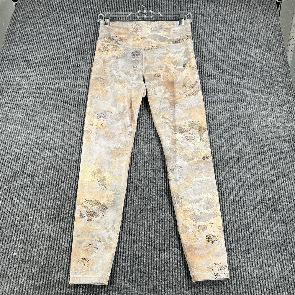 Athleta Elation Gilded Leggings Womens Small Gold Workout Active Casual Stretch